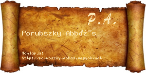 Porubszky Abbás névjegykártya